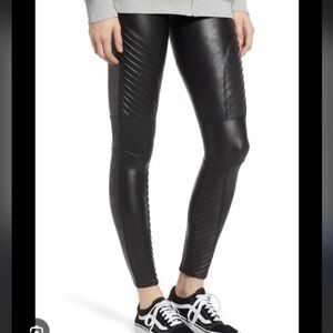 Spanx moto faux leather leggings